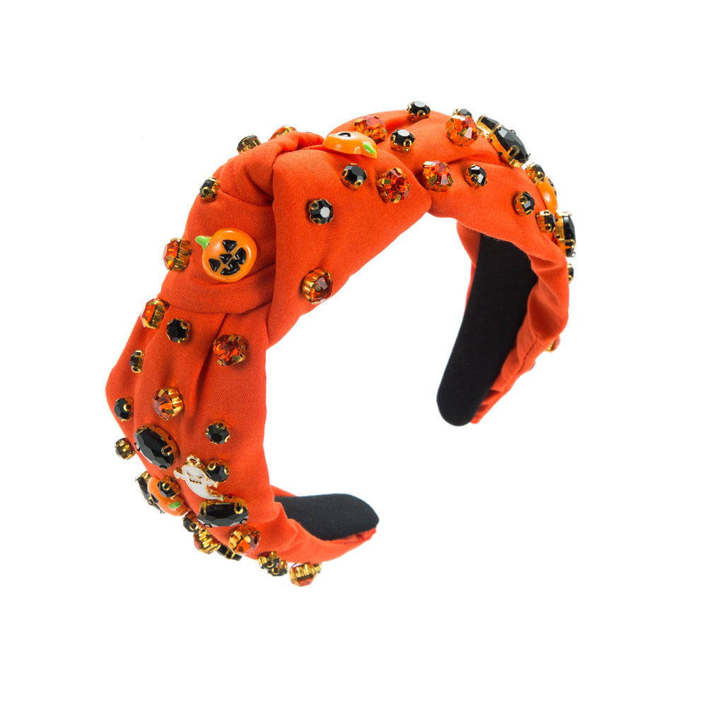 Wholesale 2023 Halloween Fabric Art Ghost Pumpkin Ghost Face Decorative Headband